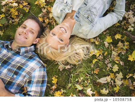 Couple lying on grass 10508758