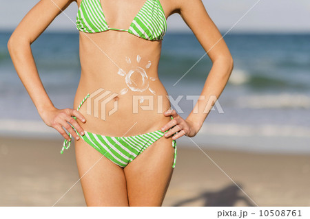 Young woman on beach 10508761