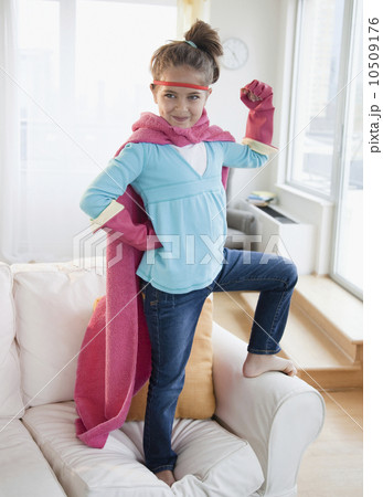 Young girl dressed up as a superhero Young girl dressed up as a superhero 10509176