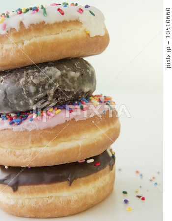Stack of donuts, close-up Stack of donuts, close-up 10510660