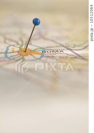 Close up of pin on map location 10512064