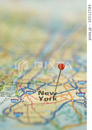 Close up of pin on map location Close up of pin on map location 10512584