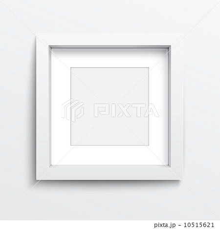 White square frame on gray wall. 10515621