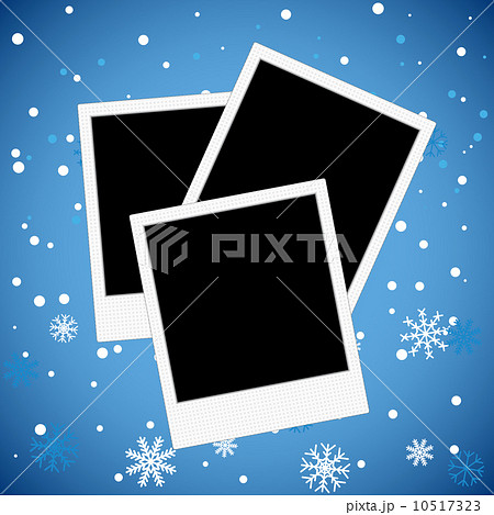 Photo frame on a snowy background 10517323