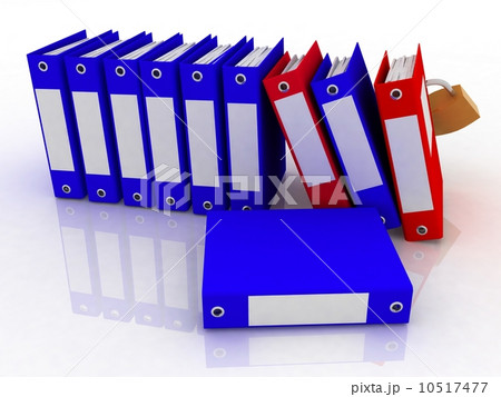 3D illustration of image of folders and folder with a secret 10517477
