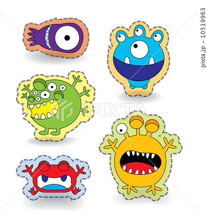 Cute Monster Collection Set Stickerのイラスト素材