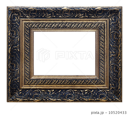 Wooden photo frame golden (isolated with clipping path) 10520433
