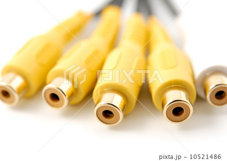 Yellow white audio video RCA plugs Yellow white audio video RCA plugs 10521486