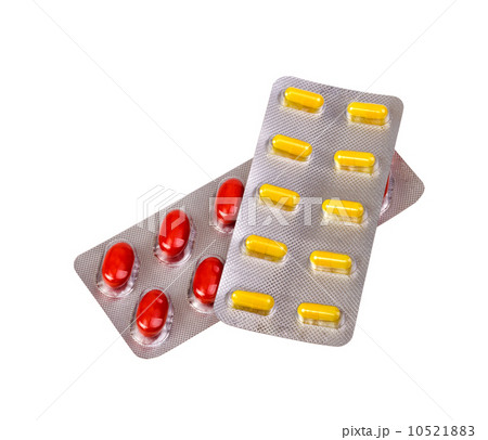 Medicine pills and capsules packed in blisters 10521883