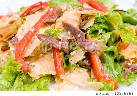 salad of meat with lavash pieces 10526363