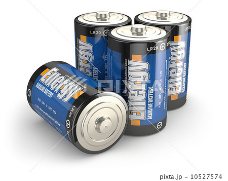 Four batteries on white isloted background. 10527574