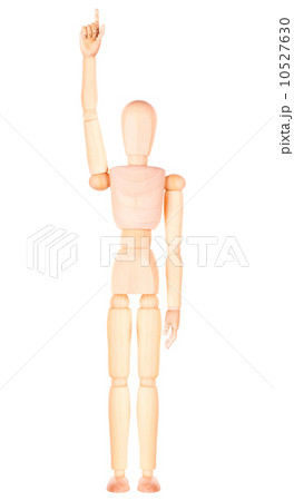 wooden Dummy raising  with one fingers up 10527630