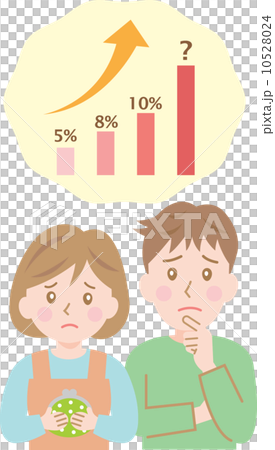 消費税アップに悩む夫婦 10528024