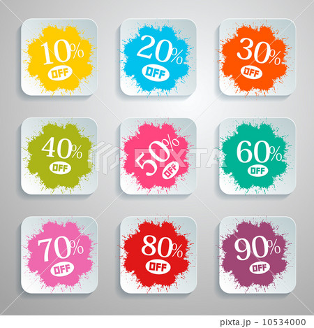 Discount Vector Splash - Paper Labels Set Discount Vector Splash - Paper Labels Set 10534000