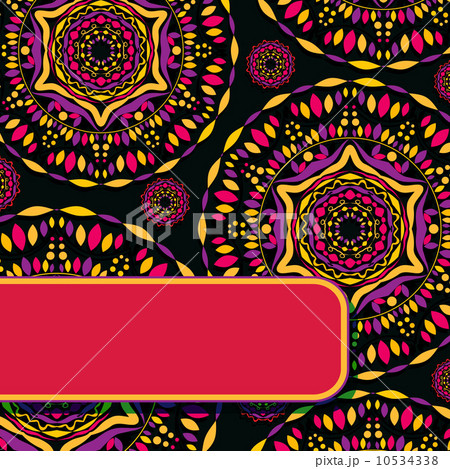 Black Abstract Card with Colorful Decoration 10534338