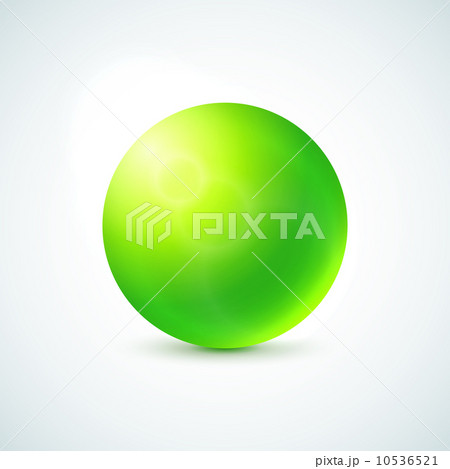 Green glossy sphere isolated on white 10536521