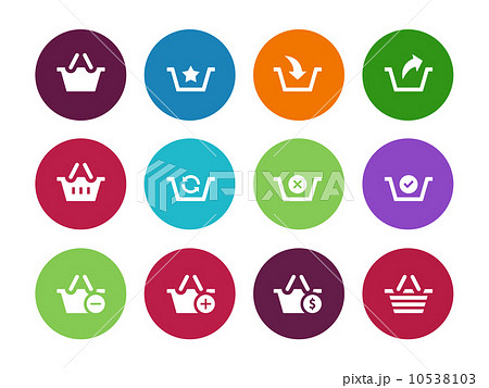 Shopping Basket circle icons on white background. Shopping Basket circle icons on white background. 10538103