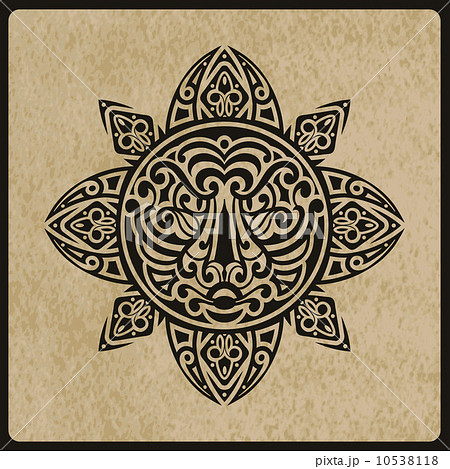 vector sun with tiger face in the centre 10538118