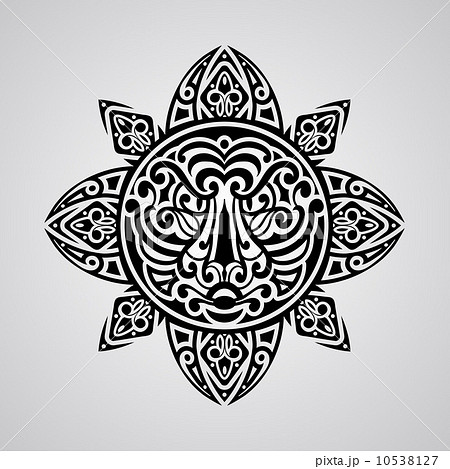 vector sun with tiger face in the centre vector sun with tiger face in the centre 10538127