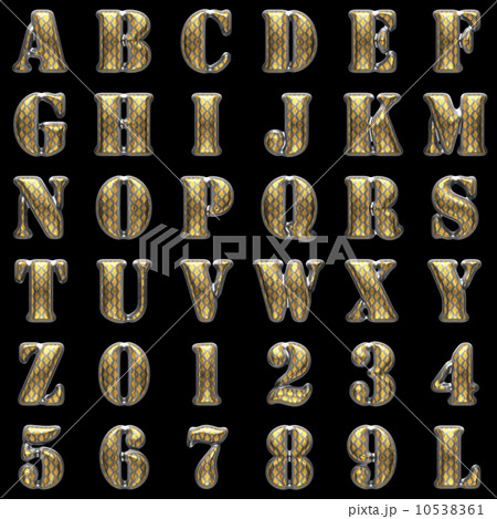 golden alphabet on black background 10538361