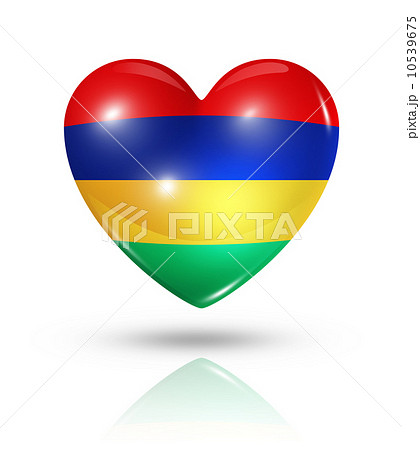 Love Mauritius, heart flag icon 10539675