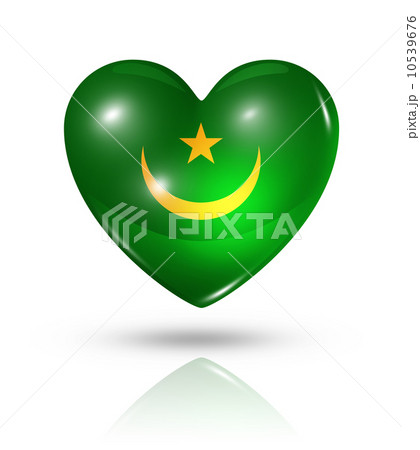 Love Mauritania, heart flag icon 10539676