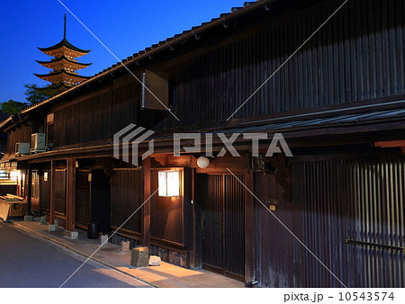 宮島　町家通りと五重塔 10543574