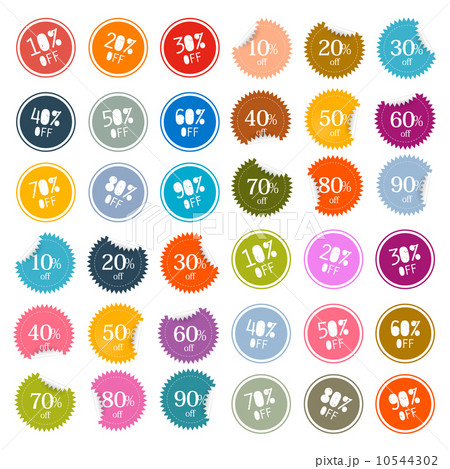 Colorful Vector Discount Labels, Tags Set Isolated on White Background 10544302