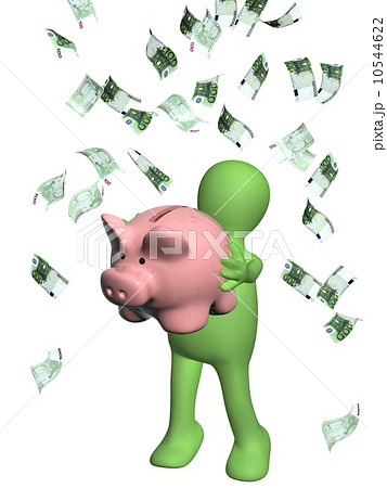 Happy puppet and banknotes of euro 10544622