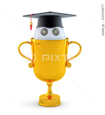 Robot with gold trophy 10544977