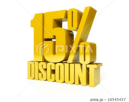 15 percent discount. Golden shiny text. 10545457