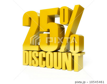 25 percent discount. Golden shiny text. 10545461