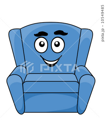 Comfortable upholstered blue armchair Comfortable upholstered blue armchair 10549485