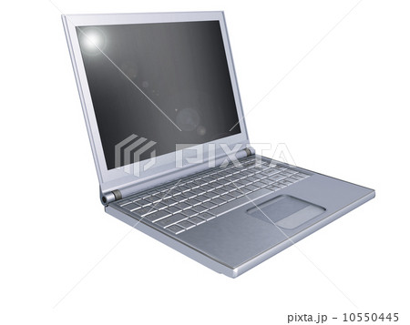 3d silver laptop on white 3d silver laptop on white 10550445