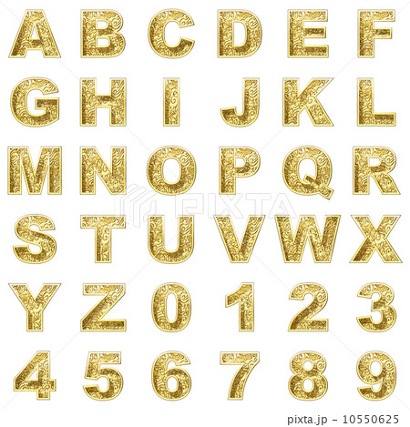 golden alphabet on white background 10550625