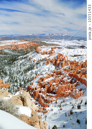 Bryce Canyon with snow in winter. 10551433