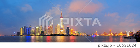 Shanghai skyline at night 10551624