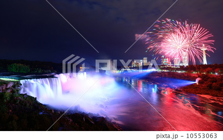 Niagara Falls and fireworks 10553063