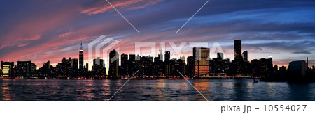 New York City Manhattan sunset panorama 10554027