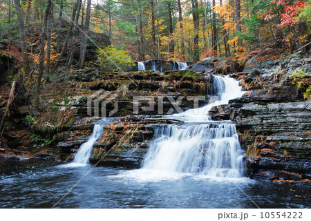 Autumn Waterfall in mountain 10554222