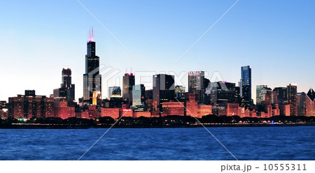 Chicago night panorama 10555311