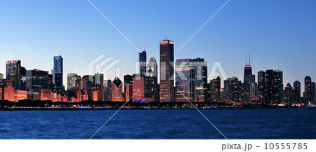 Chicago night panorama 10555785