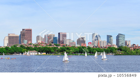 Urban city skyline over river 10556849