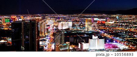 Las Vegas strip panorama at night 10556893