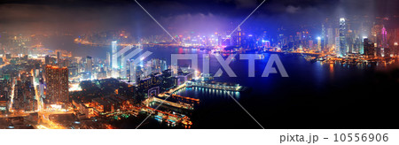 Hong Kong aerial night Hong Kong aerial night 10556906