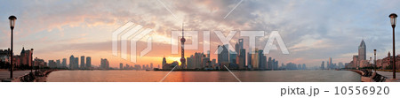 Shanghai morning skyline silhouette Shanghai morning skyline silhouette 10556920