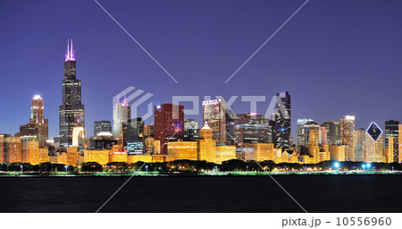 Chicago night panorama 10556960