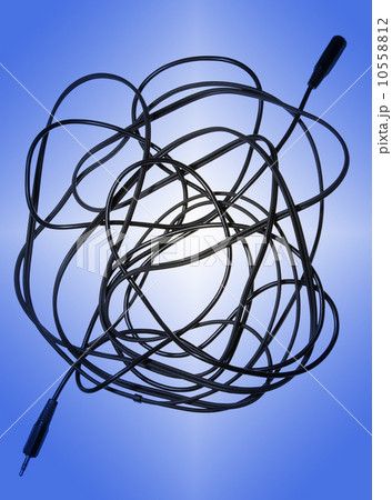 Wires on blue background Wires on blue background 10558812