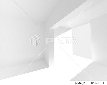 Abstract empty 3d interior with white walls and bright beam 10560651