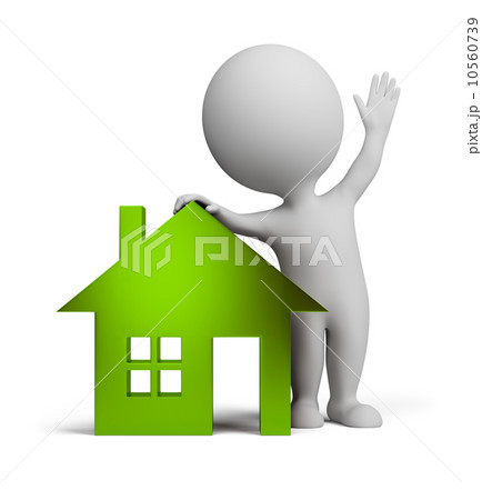 3d small people - glass house 10560739